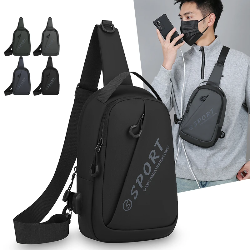 

Мужская нагрудная сумка с регулируемым ремнем, многофункциональная сумка-слинг через плечо для велоспорта, поездок на работу, занятий спортом, активного отдыха, путешествий, легкая сумка-рюкзак