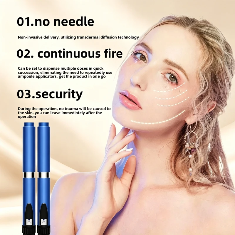 High-Quality V2 Reusable/ Metal Injection Pen /Compatible with 3ml Cartridges Sub Bottle Customizable for Personal Care Beauty
