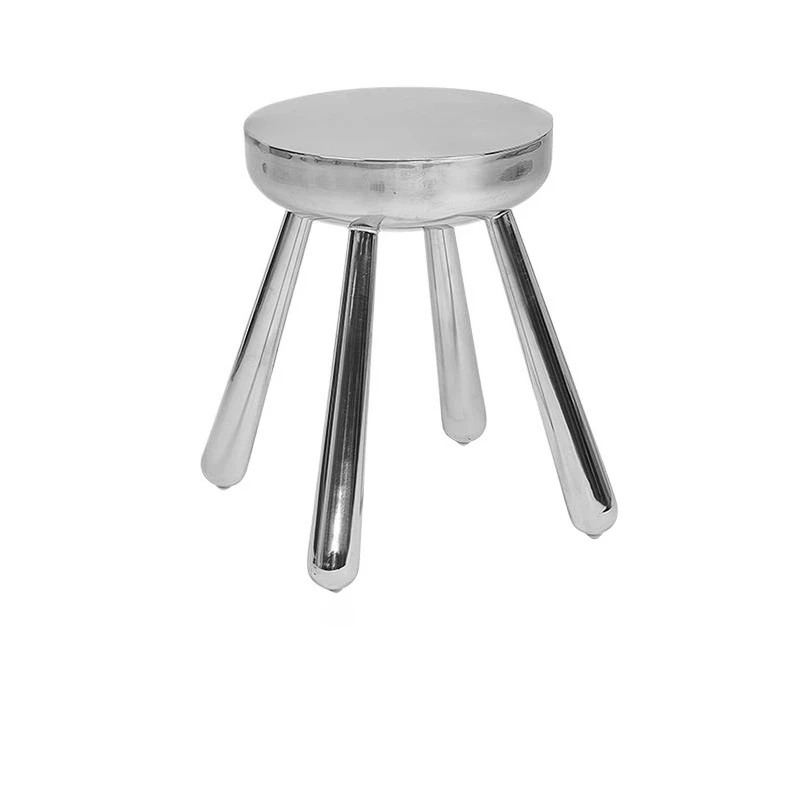 Nordic Furniture Stainless Steel Stool Creative Dining Stool Bar Stools Leisure Sofa Chair Porch Shoe Changing Stool Mobile Seat