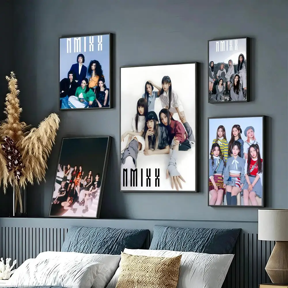 music NMIXX Poster Wall Posters Self-Adhesive Wall Stickers Home Decoration for Bedroom Living Room