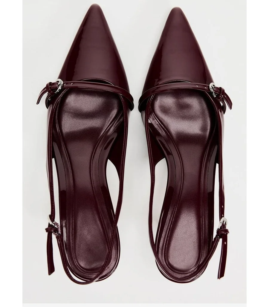 صيف جديد براءات الاختراع والجلود الصنادل النسائية أزياء وأشار مشبك معدني أزياء مثير مضخات مصمم اللباس عالية الكعب حذاء المرأة #5