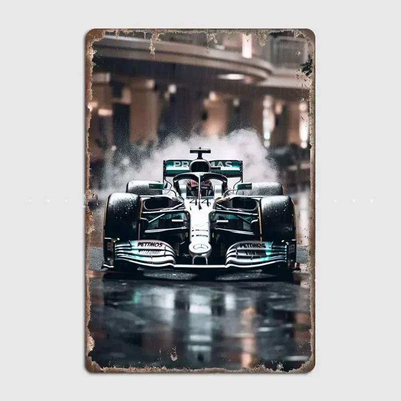 Lewis Hamilton Burnout Stylish F1 Racing and Driver Art Prints on Tin Plaques - Ideal for Adding Charm To Room and Garage Walls