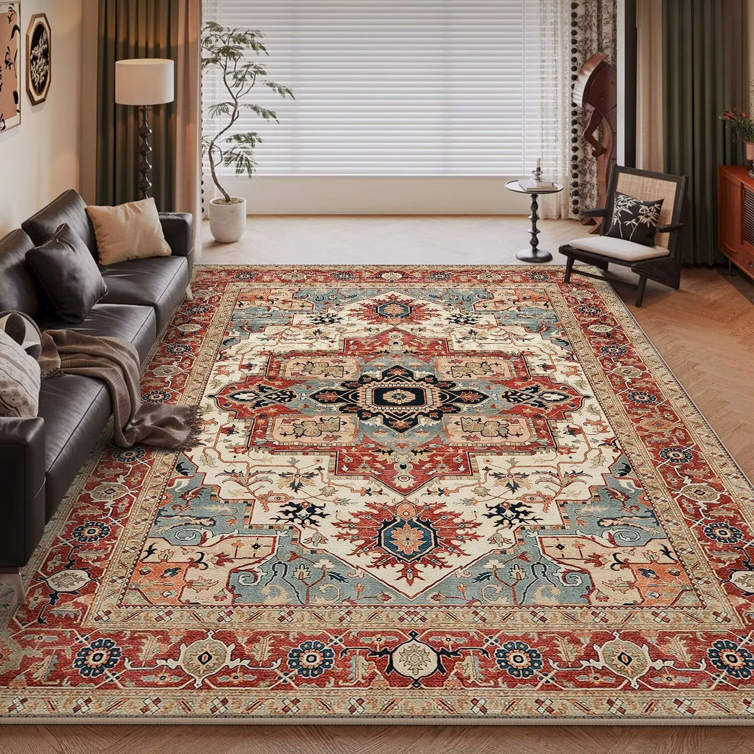 

Vintage Light Luxury Living Room Carpet Persia Machine Washable Decoration Coffee Tables Bedroom Rug Plush Mat Ковер Tapis 러그