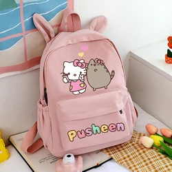 Pusheens Girls Cute Backpack Student Anime Cat School Bags Kids Outdoor Sport Travel Rabbit Ears Knapsack Children Fashion Gift