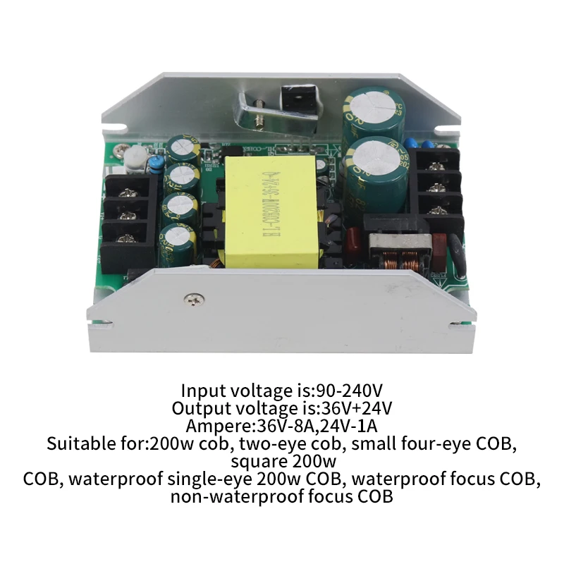 Alimentatore lampada LedCOB 200w 36v + 24v per 2x100w COB 200w COB 4x50w COB ricambi per riparazione luci da palcoscenico