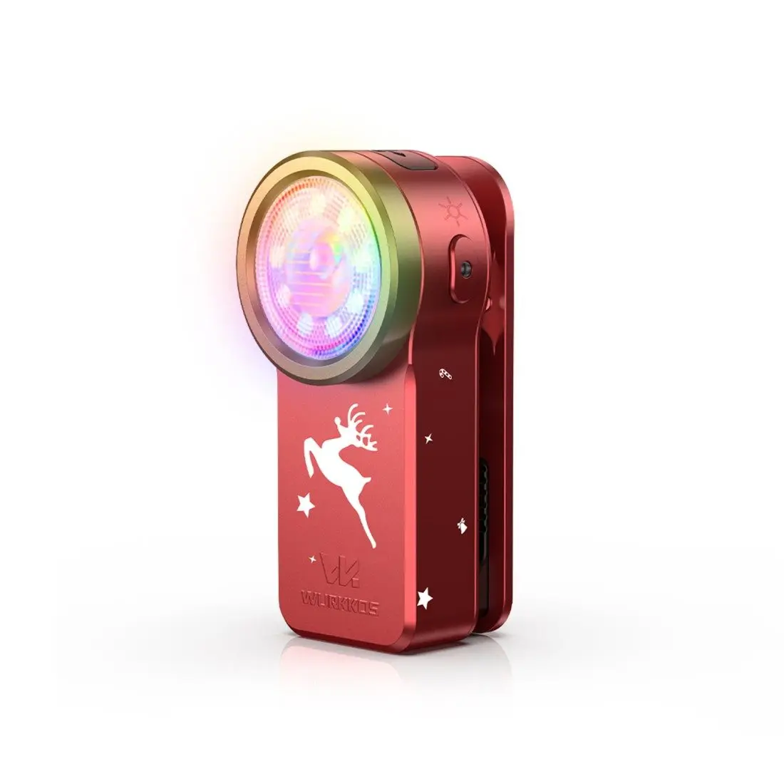 Wurkkos HD03 680LM Christmas Mini Clip Light USB C Rechargeable Pocket Flashlight Halloween Flashlights EDC RGB Torch