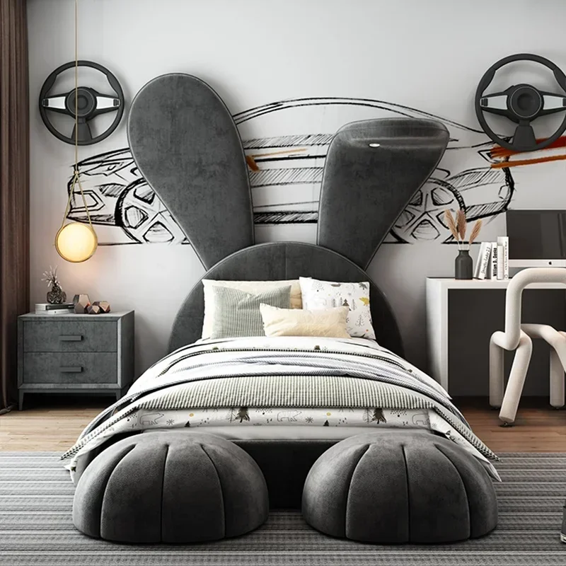 

2025Modern Beds Single Children Upholstered Furniture Princess Kids Child Girl Bedhigh Quality