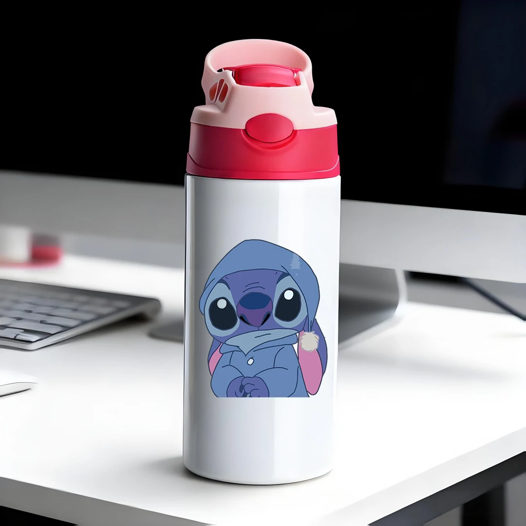 

Disney Insulated Cup Lilo and Stitch Plush Hat Design 304 Stainless Steel Cartoon Straw Cup Childrens Water Bottle New Year Gift