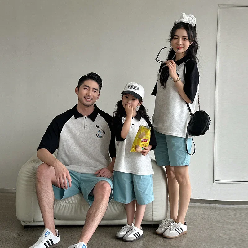 

Family Matching Set Mom Daughter Outfit Travel Family Set Korean Top Pants Kids Clothes for Boys and Girls Cartoon Outfit Cute