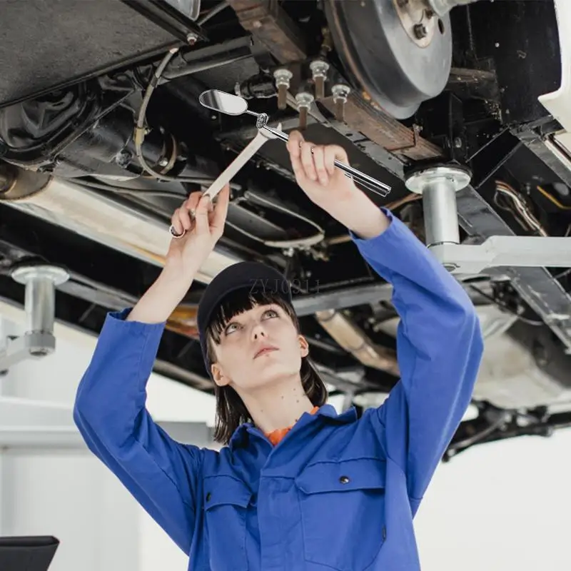 مرآة فحص الماكينة، مرآة ميكانيكا دوران 360 درجة، مرآة تلسكوبية، فحص قابل للتمديد، كشف من الفولاذ المقاوم للصدأ