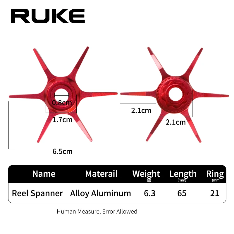 Ruke Fishing Reel Accessorie Handle Spanner For D Type Wheel Aluminum Alloy Weight  6.3g/pc For Reel DIY High Quality Many Color