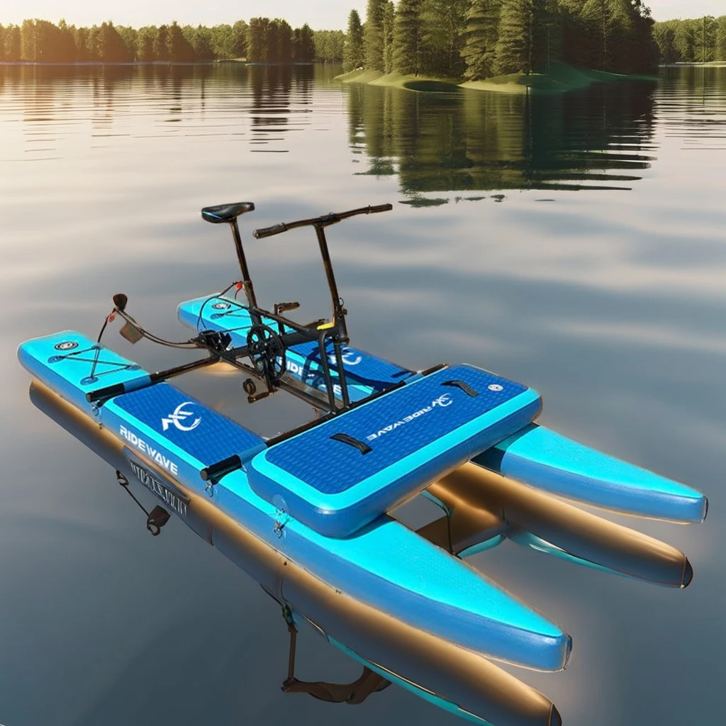 OEM ODM Factory Inflatable Hydro Cycle Bicycle Drop Stitch Material Floating Water Bike Pedal Boats Aluminum Water Game