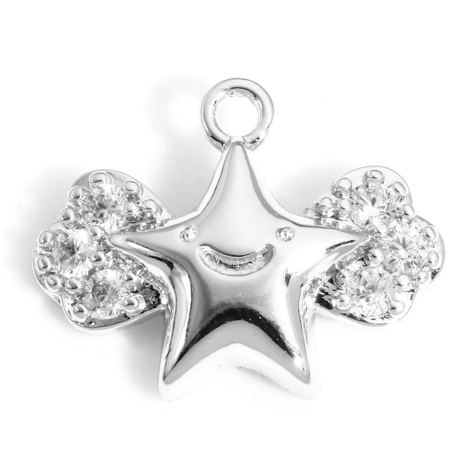 1pc Kupfer Weihnachten Charms Gold Farbe klar Zirkonia Weihnachts geschenk Glocke Stern Anhänger DIY Halskette Ohrringe Frauen Schmuck – Detail 13