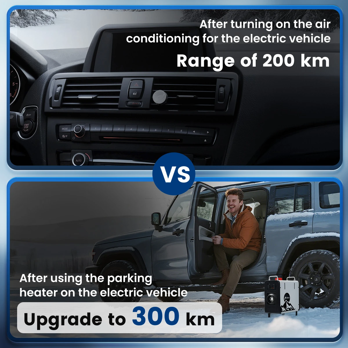 Hcalory HBS2 3.5L 8KW Diesel Parking Heater with Automatic Start and Stop 2500/5000M Plateau Mode Bluetooth/Remote/LCD Intelligent Control 12V/24V/220-240V for Truck RV Trailer Van Boat Tent