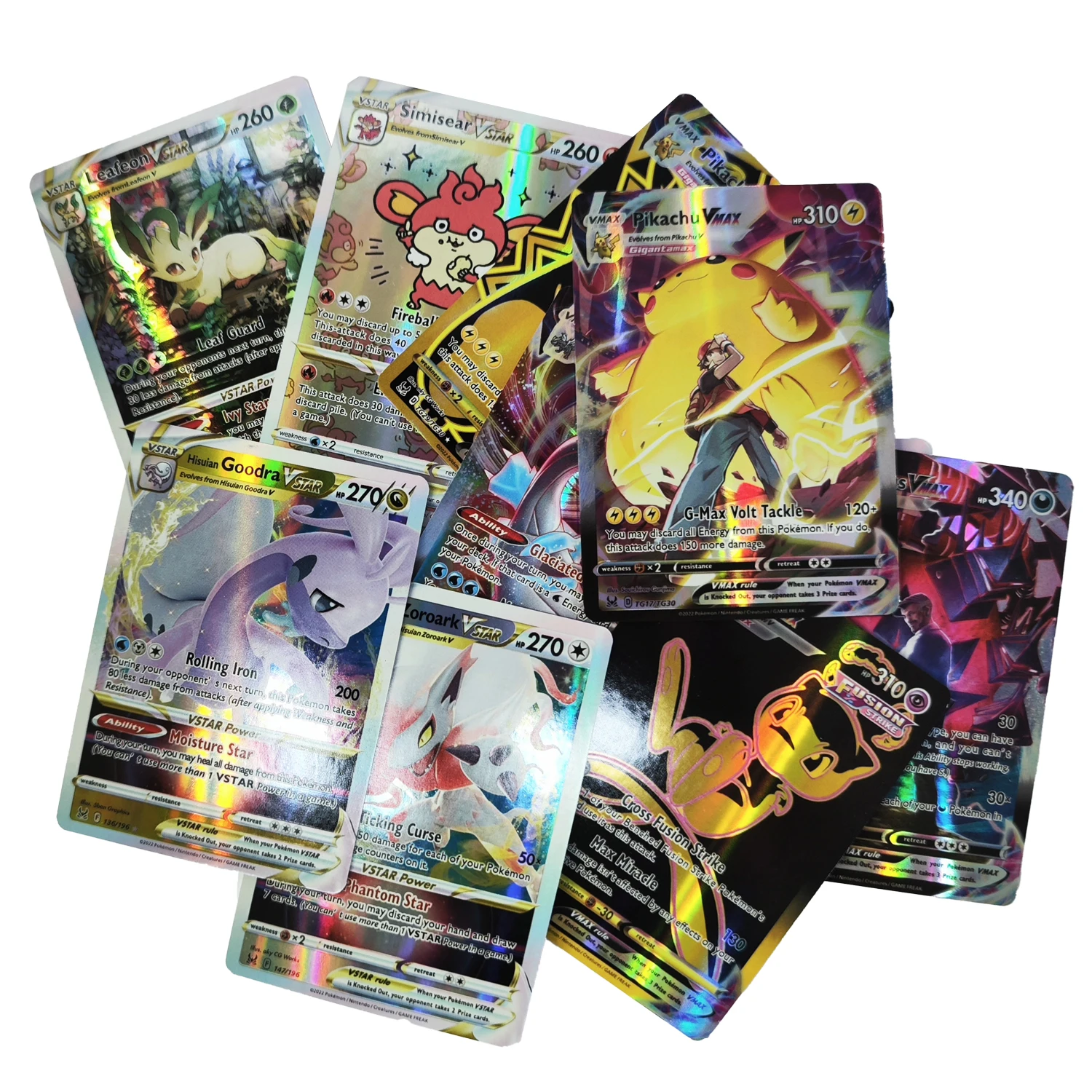 100-200pcs Pokemon Card Not Repeating Flash EX GX VMAX Collection Cards Game Battle Carte Trading Children Toy