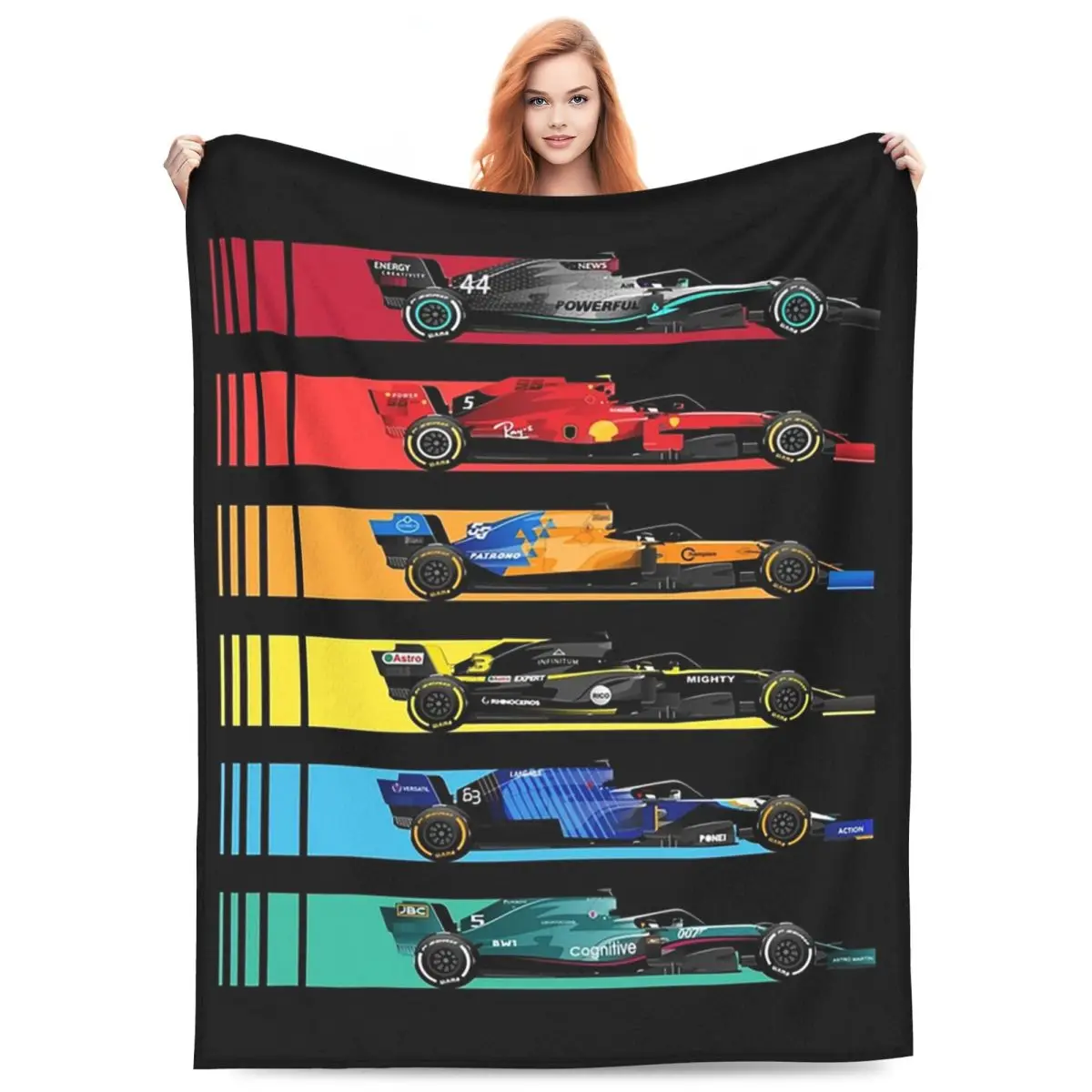 Formula Racing Cars 2023 Blankets Flannel Sofa Throw Blanket Breathable for Home Bedroom Office Throws Bedspread Quilt