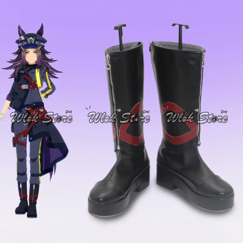 Anime Pretty Derby Fenomeno Cosplay Shoes Boots Super Creek Women Black Boots Customized Halloween Party Carnival Role Play Shoe