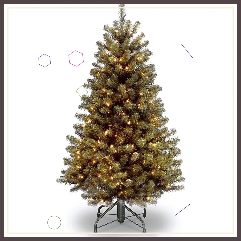 

Искусственная рождественская елка с предварительной подсветкой, 4,5 фута, 200 прозрачными огнями, 398 наконечниками и подставкой для легкой настройки