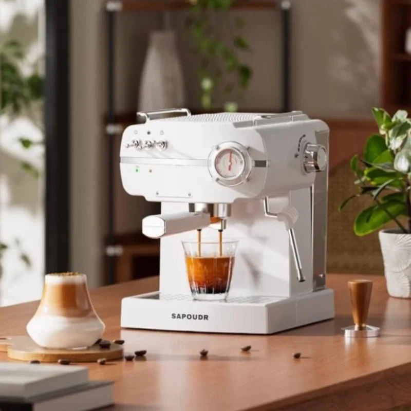 ماكينة اسبريسو نصف أوتوماتيكية خفيفة الوزن ماكينة قهوة منزلية صغيرة بخار الحليب مزبد ماكينة اسبريسو مطحنة حبوب القهوة