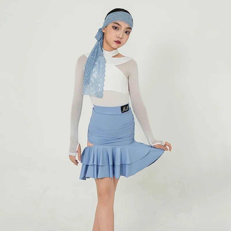 

New Children'S Ballroom Dance Training Suits Girls Latin Dance Competition Clothing Kids Salsa Latin Dance Costume SL13901