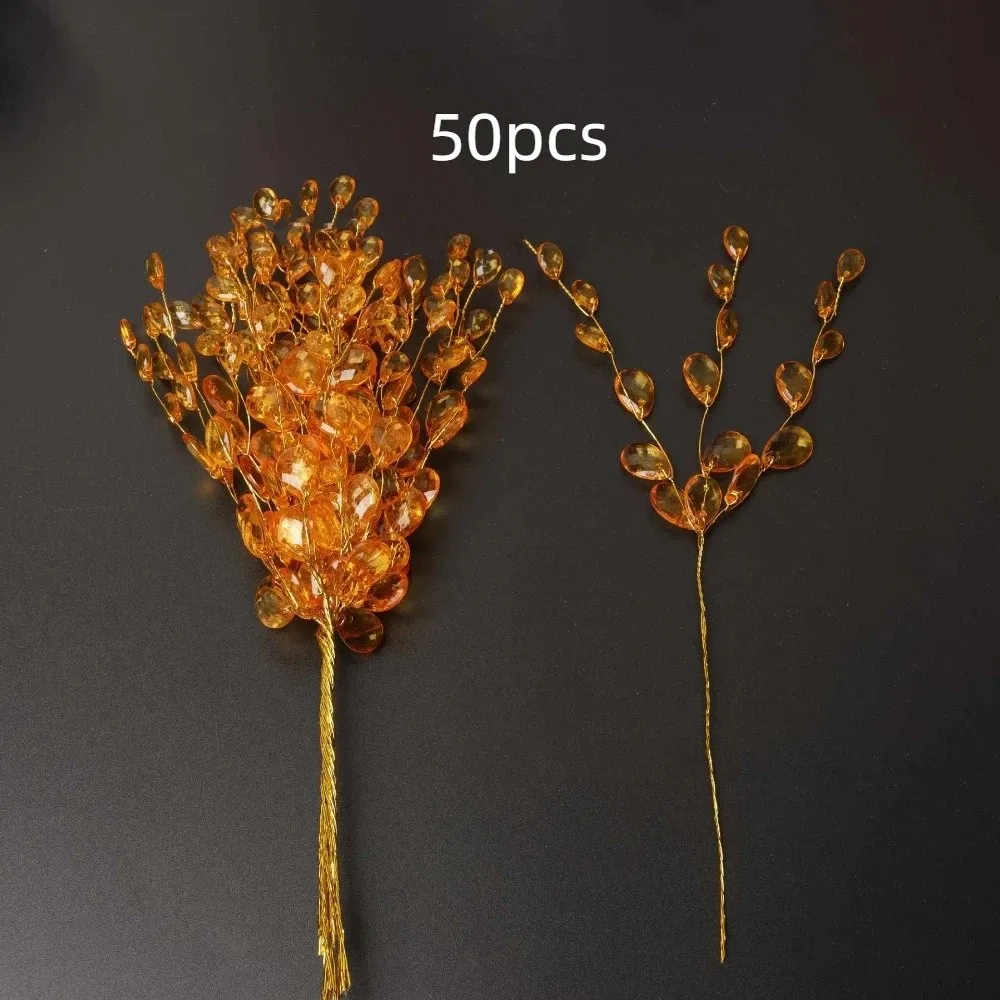 

50 шт. ремесленные украшения, хрустальные ветки бутона, свадебная вечеринка для дома, искусственный букет, сделай сам, свадебная тиара, хрустальный цветок, капля воды