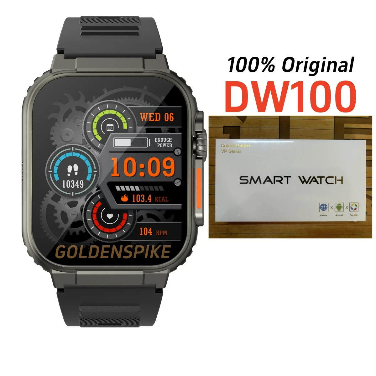 GOLDENSPIKE DW100 Smart Watches Smartwatch 2.29inch Amoled Screen GPS WIFI Sim Card Global Calling 180° Rotary Camera Videl Call