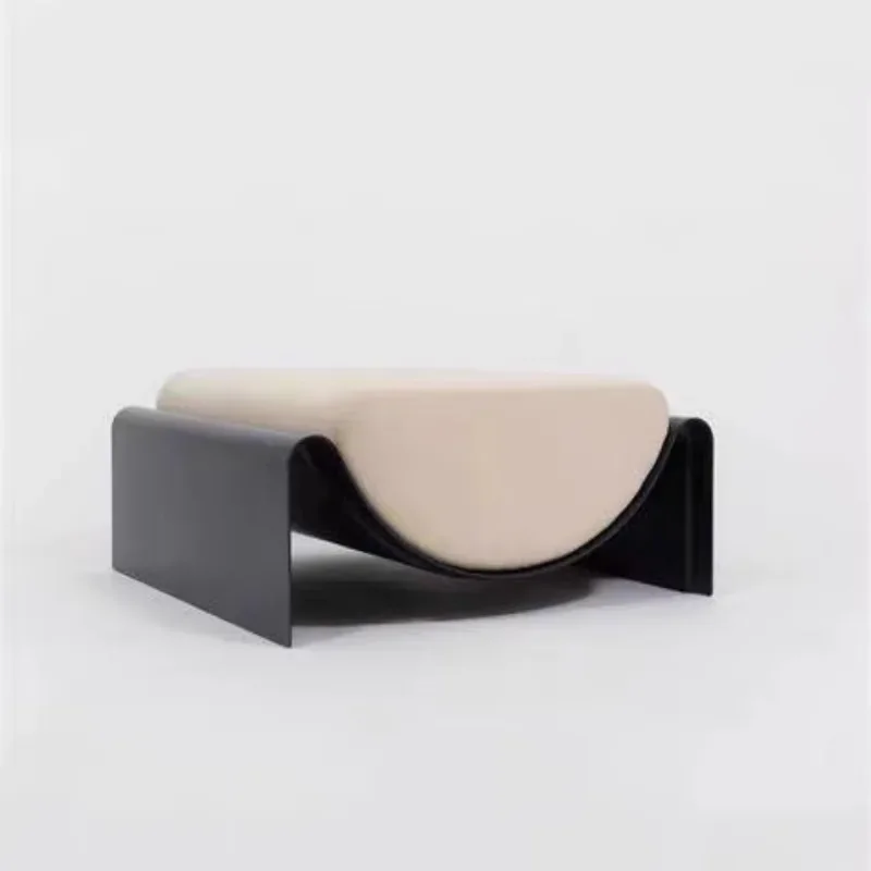 Metal semicircular sofa low stool household cloakroom shoe changing stool