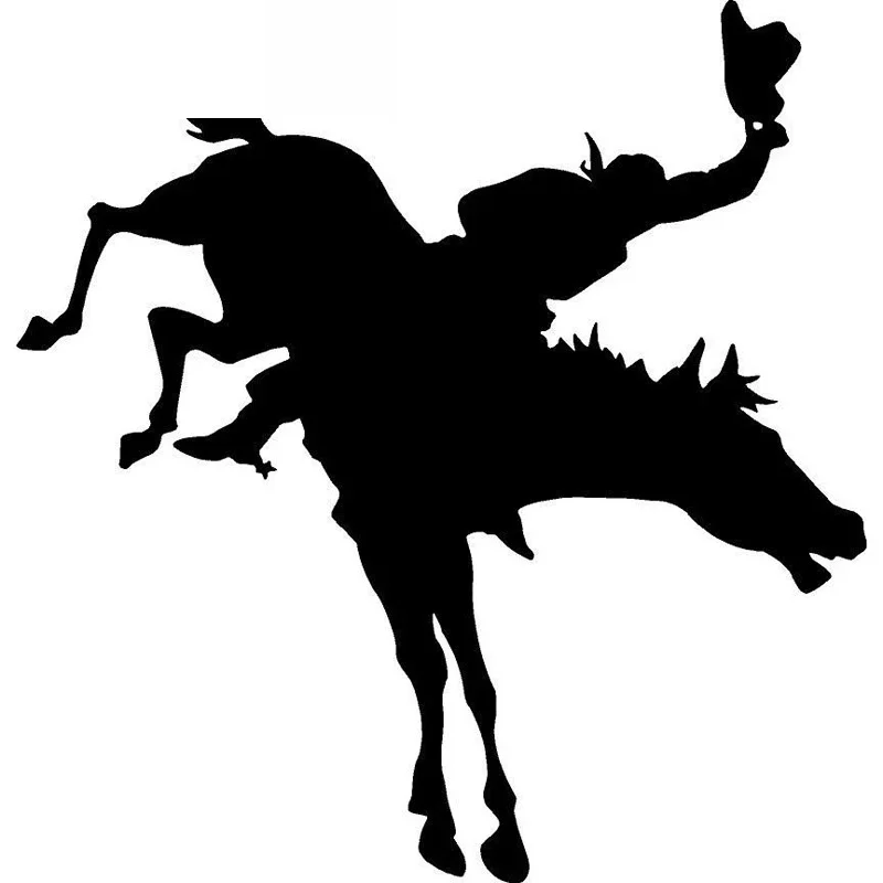 

Mustang Hat Cowboy Applique High Quality Car Window Decoration Personality Pvc Waterproof Applique Black/white, 15cm*15cm