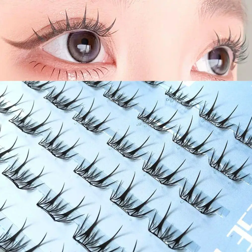 Coreano mangá cílios postiços ultra-fino sem cola cílios naturais finos fofos cosplay clusters feminino maquiagem de festa diária