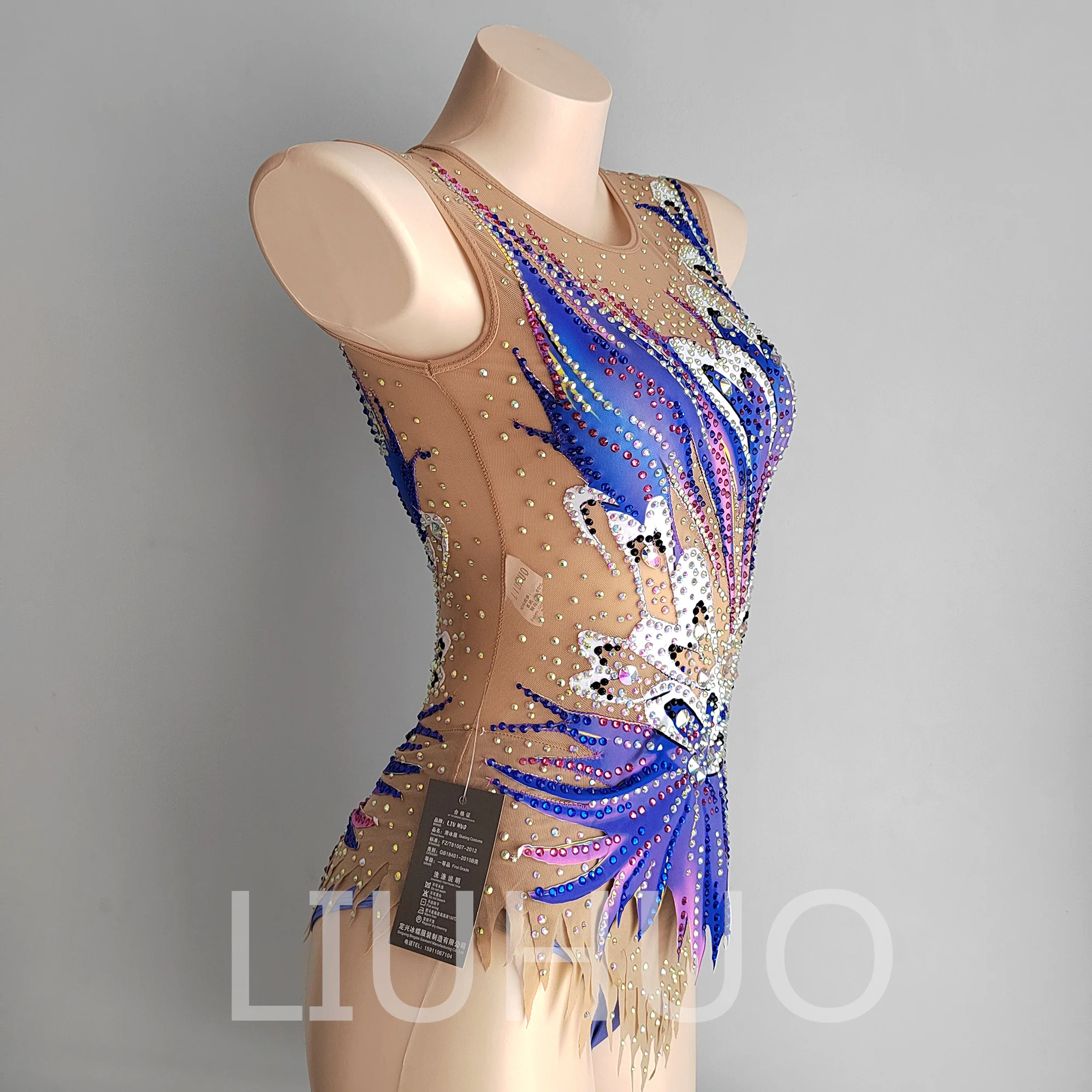 LIUHUO Rhythmic Gymnastics Leotard Purple Competitive Gymnastics Performance Clothing