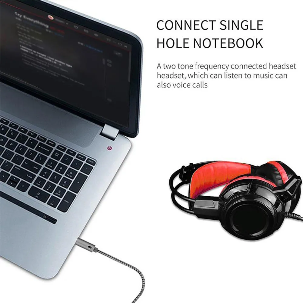 Connected Cord Headphone Adapter 3.5 mm Micphone Earphone Audio Cable Digital Cables Cable Cord Adapter Y Splitter