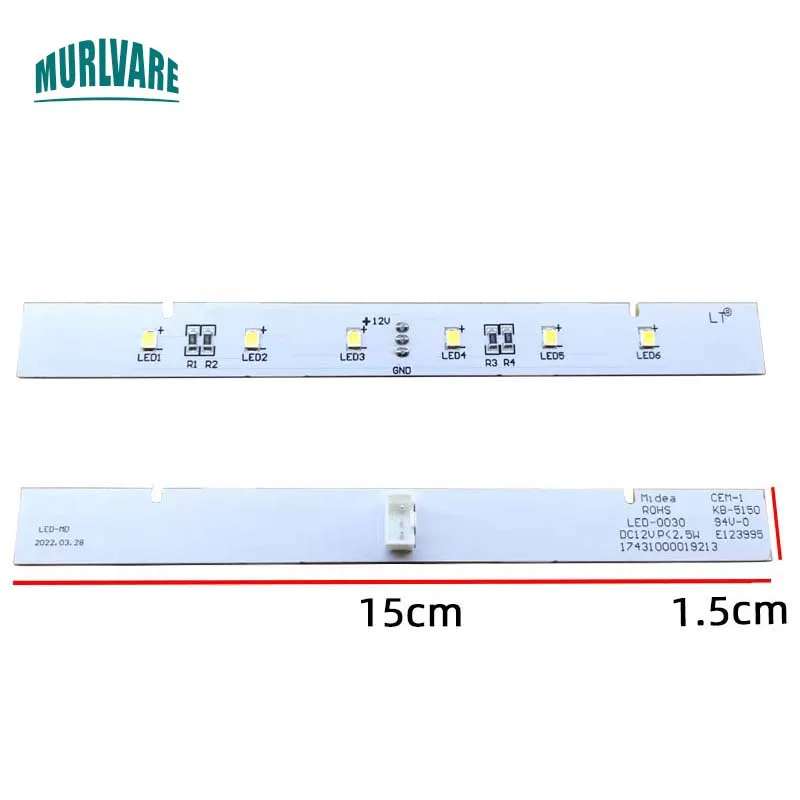 E123995 17431000019213 Refrigeration Lighting LED Strip 12V 6 Lights For Midea BCD-630 Refrigerator