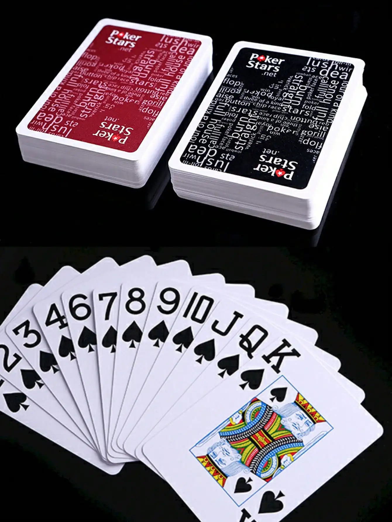 

Large Size Letter Poker Cards, Poker Stars 54 Pcs High Quality Matte Plastic Playing Cards, Suitable For Board Games, Professional Poker, Skill Games