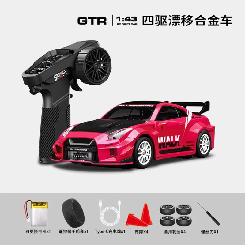 

RC Car 1/43 4WD Metal Body Simulation Drift RC Car Electric Full Scale Remote Control Model with Gyroscope Boy Adult Toy Gift