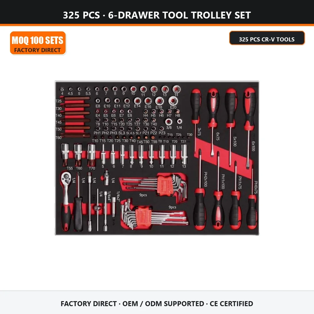 325 PCS 6 Drawers for CRV Hand Tool Sets For Car Repair
