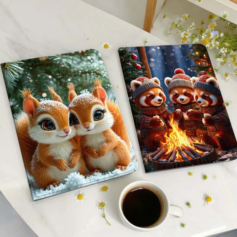 

Чехол для планшета Samsung Galaxy Tab A A7 A8 A9 A11 S6 S11 Lite Plus 10.1 10.4 10.5 дюймов 2022 2025 с мультяшным рисунком красной панды и эффектом тепла