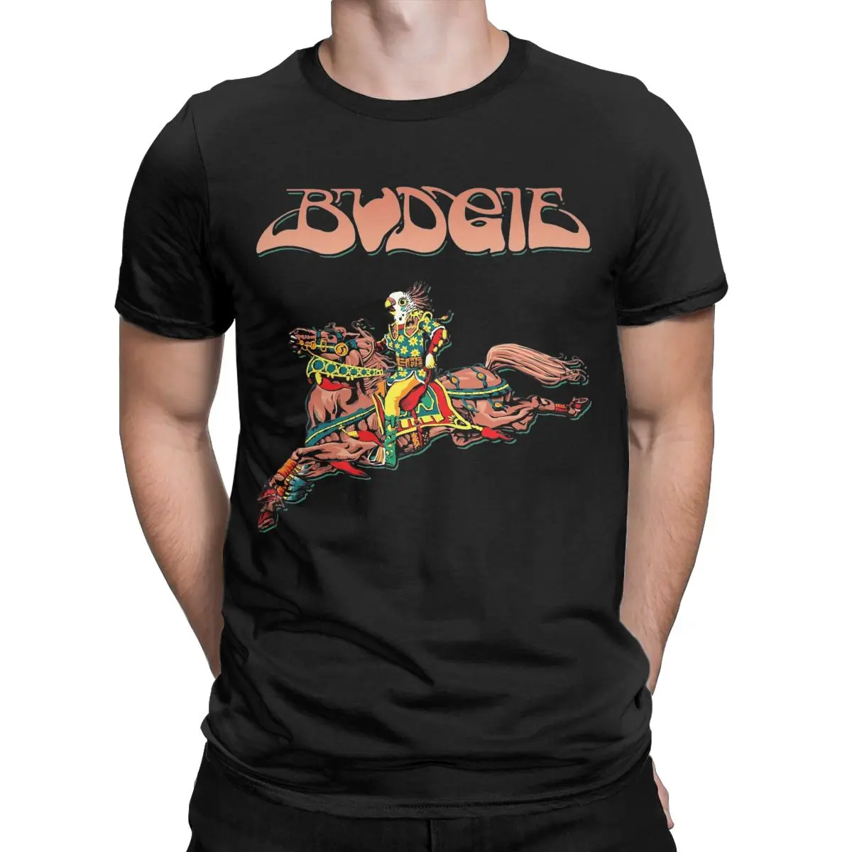 Funny Budgie Band First Album 1971 T-Shirts for Men Round Neck 100% Cotton T Shirts Short Sleeve Tees 6XL Tops