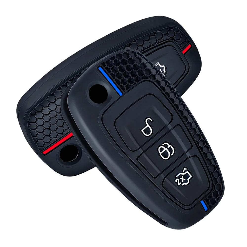 3 Button Silicone Car Remote Key Fob Cover Case For Ford Ranger C-Max S-Max Focus MK3 Galaxy Mondeo Transit Tourneo Custom