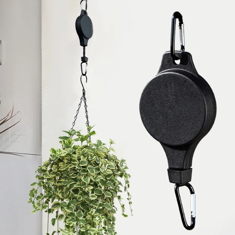 

1pc Plant Hook Pulley Retractable Plant Hanger Easy Reach Hanging Bird Cage Bird Feeder Planter Hooks Home Hanging Tools