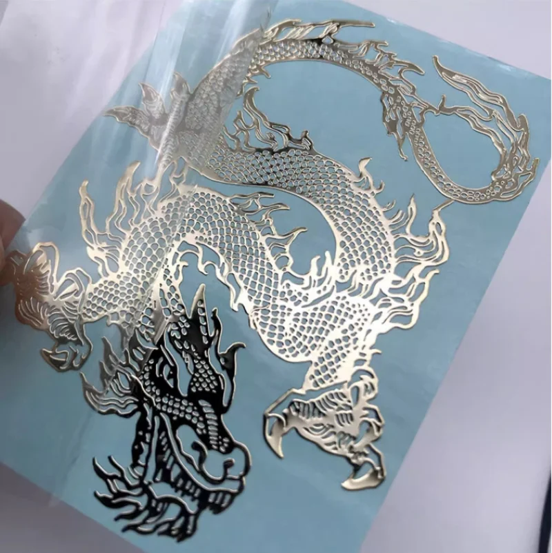 Chinese dragon phoenix pattern mobile phone laptop car universal metal sticker