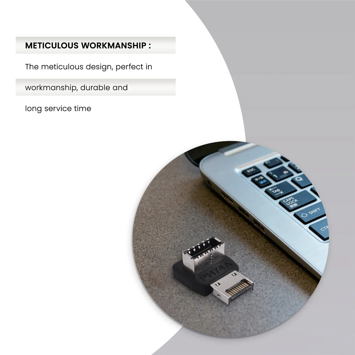 컴퓨터 마더보드 타입-E USB 3.1 타입-E 인터페이스, 90 도 스티어링 엘보 전면 타입-C 설치 어댑터 (PH74A)