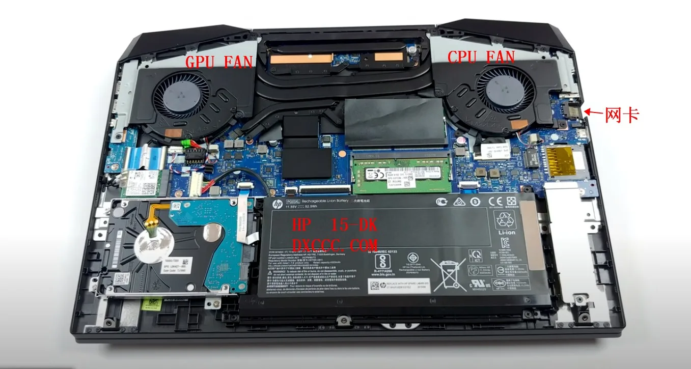 L56900-001 / L57170-001 CPU + GPU Fan Für HP TPN-C141 15-DK 15-DK0046NR 15-DK0069UR 15-DK0100NR 15-DK0068WM CPU LÜFTER