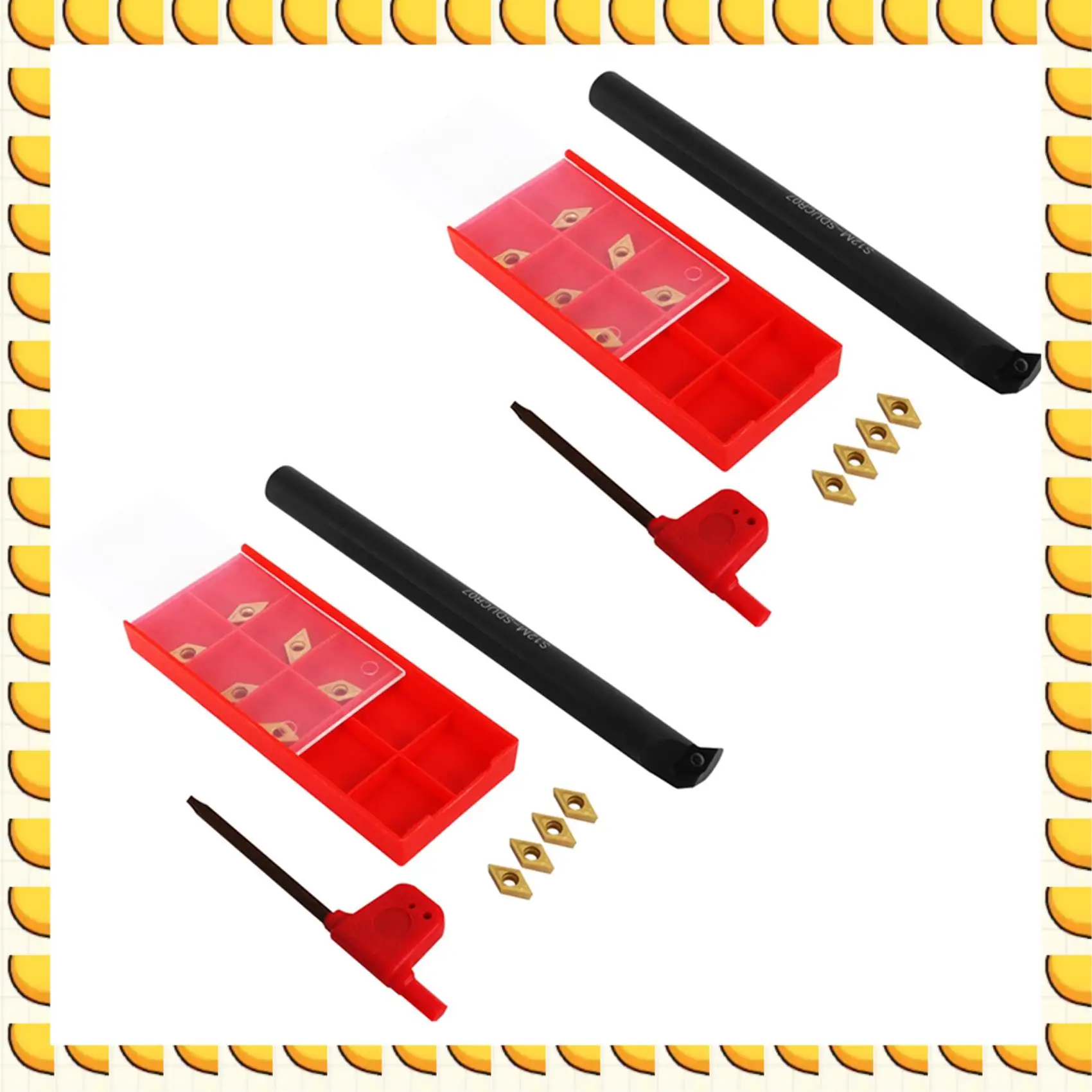 

BAAU 24Pcs Dcmt0702 Carbide Inserts + S12M-Sducr07 Boring Bar 150Mm With Wrench For Cnc Lathe Inner Turning Tools