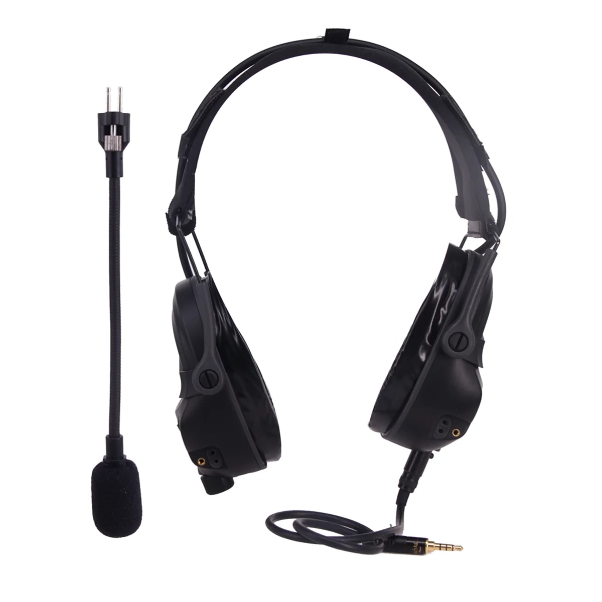 

Tactical Headset with Microphone Foldable Anti-Noise Headphone Ear Protection Hunting Hearing Earmuff NRR23dB