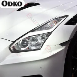 For Nissan GTR R35 Nismo 2009-2020 2 Pcs Car Headlight Protective Film Headlamp Vinyl Transparent Black TPU Protective