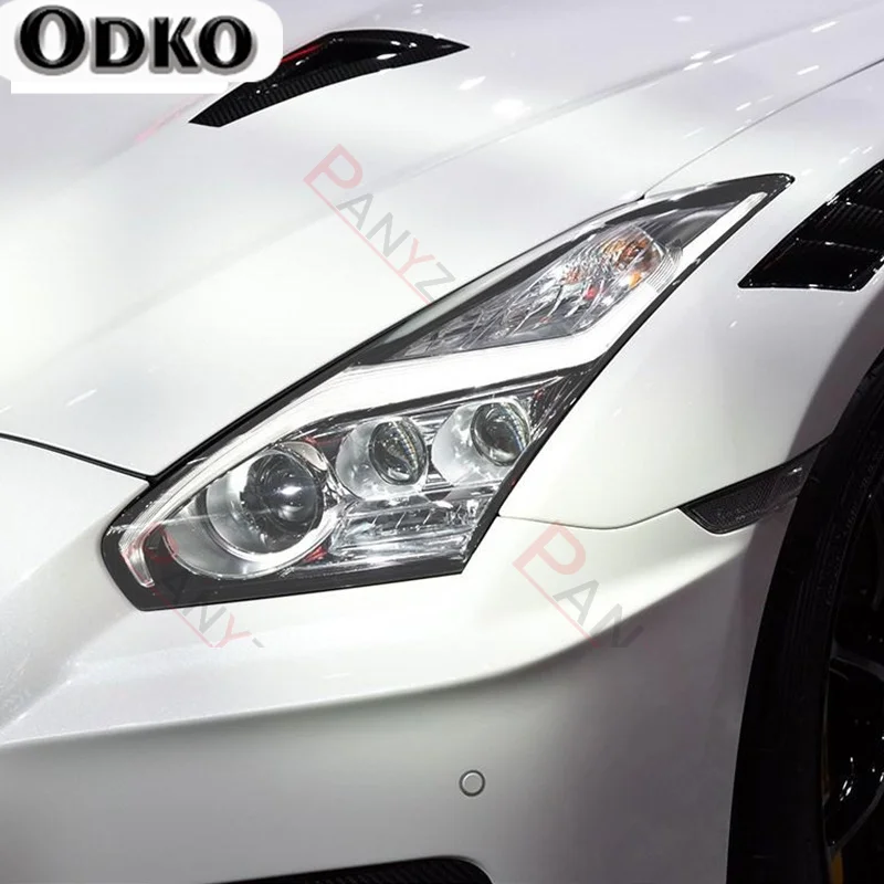 For Nissan GTR R35 Nismo 2009-2020  2 Pcs Car Headlight Protective Film Headlamp Vinyl Transparent Black TPU Protective