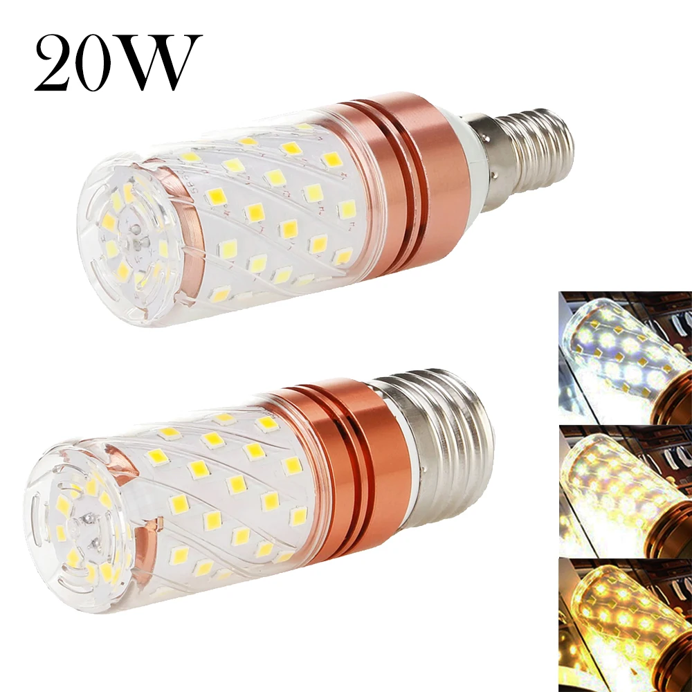 E27 E14 20w Tricolor Led Bulb Warm White Color Changing Corn Light 360° Beam Angle 110/220volt High Brightness Lighting For Home