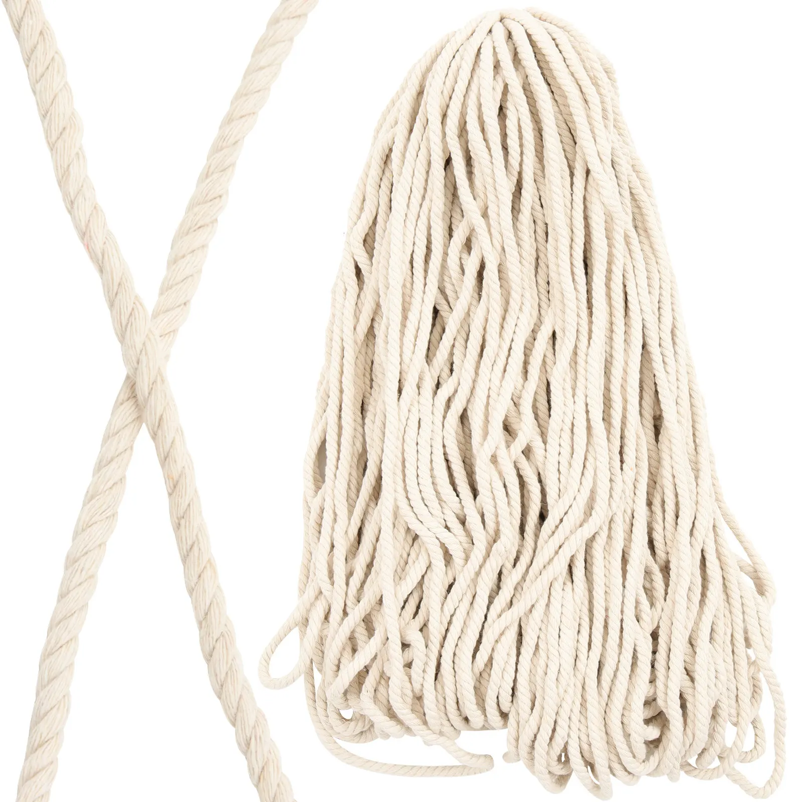 

1 Roll Cotton Woven Rope For Diy Handmade Crafts Decorative Braided Rope Hanging Blanket Screen Curtain Drying Cord