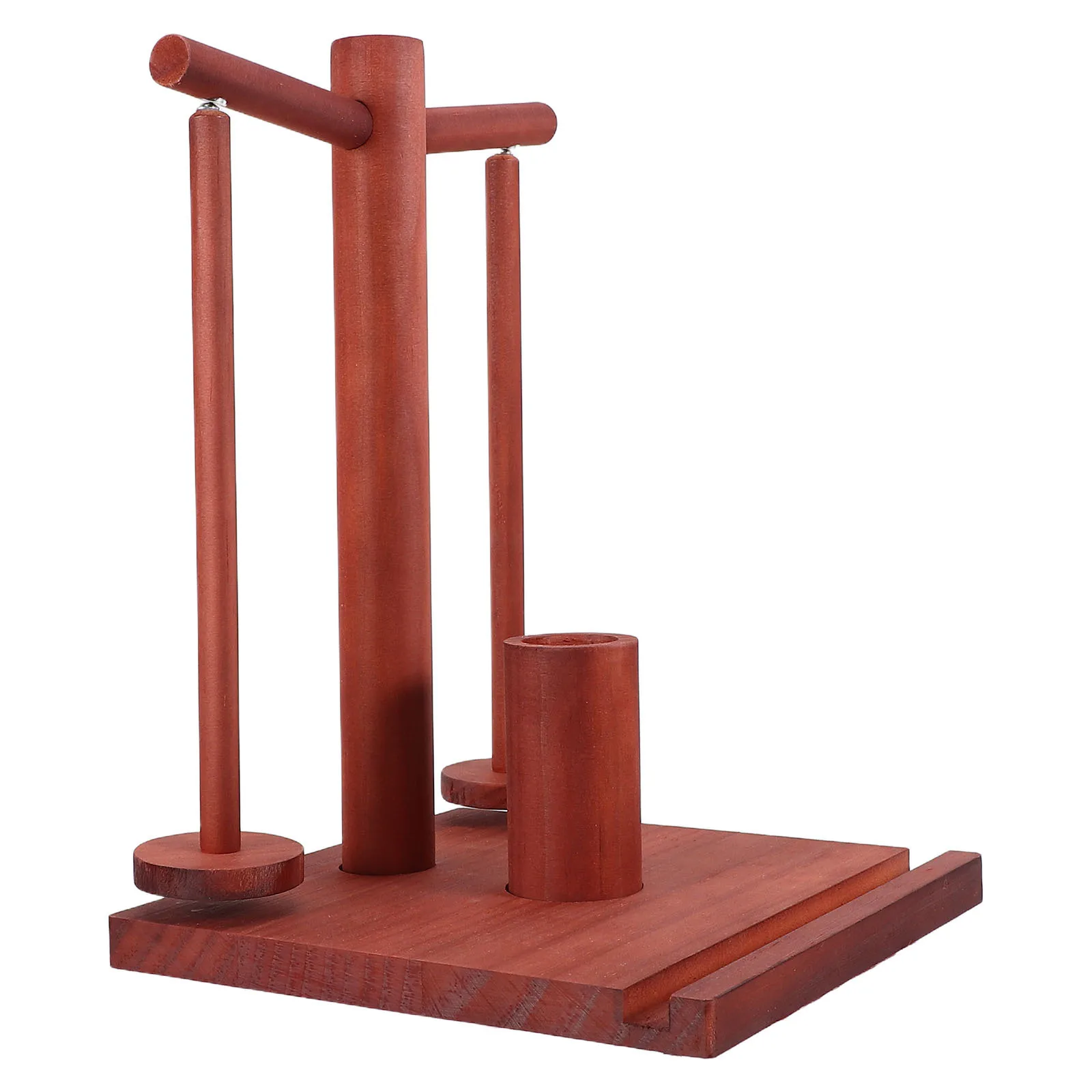 

Yarn Organizer for Crocheting Rotating Wooden Spool Holder with 2 Spindles Thread Storage Stand Smooth Spinning Craft Accessory