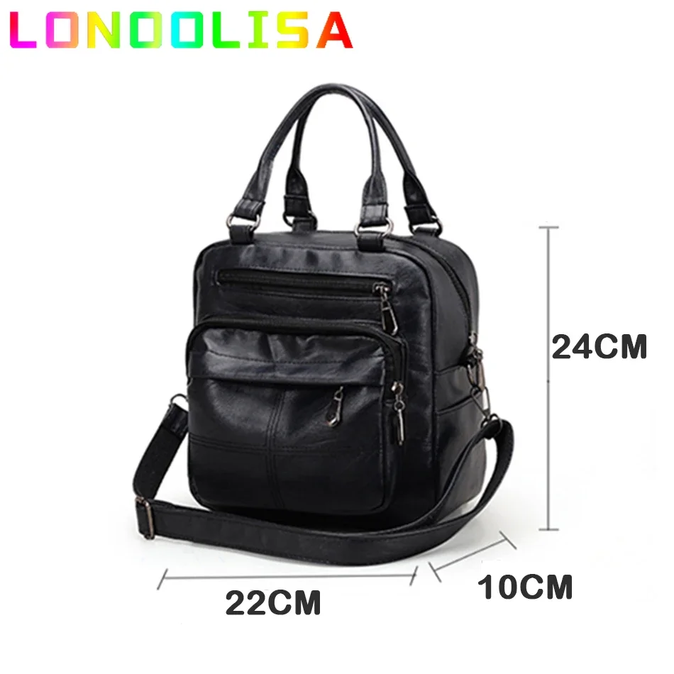 Mochilas Vintage con muchos bolsillos para mujer, mochila de cuero PU, bolsos de hombro para mujer, mochila femenina, Mochilas